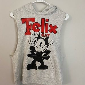 No sleeve sweater with hoodie